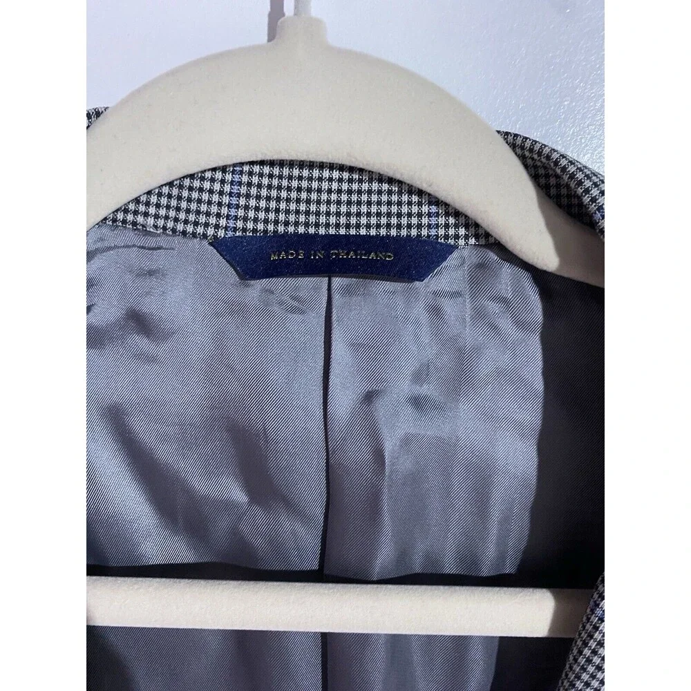 Brooks Brothers Blazer 40R Gray Wool Regent Windowpane Brookscool Sport Coat - Picture 4 of 16